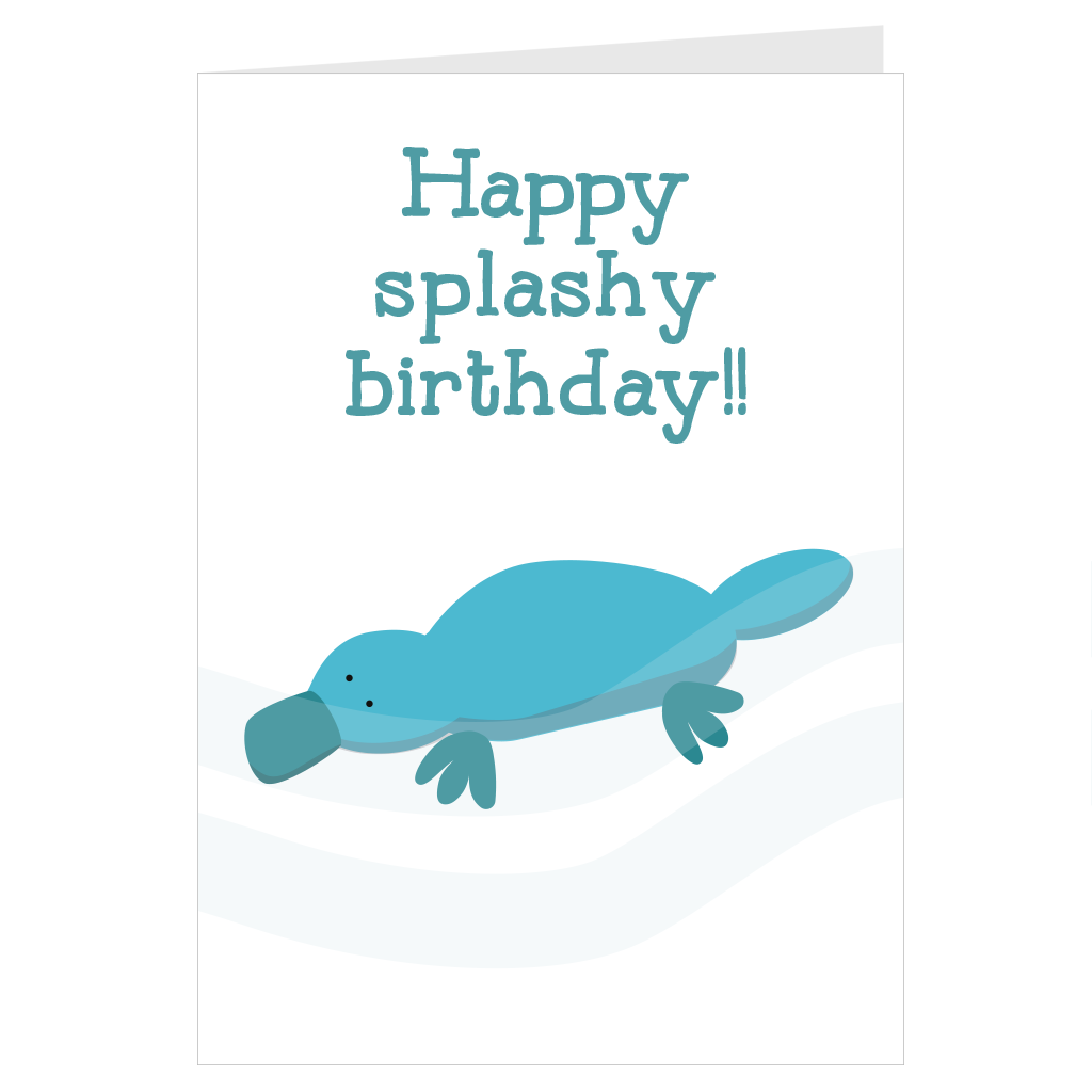 Happy Splashy Birthday A6 card & envelope