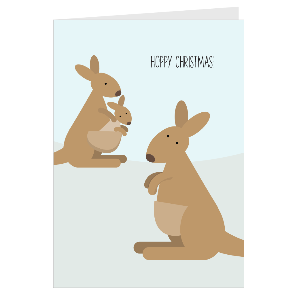 Hoppy Xmas Kangaroo Card