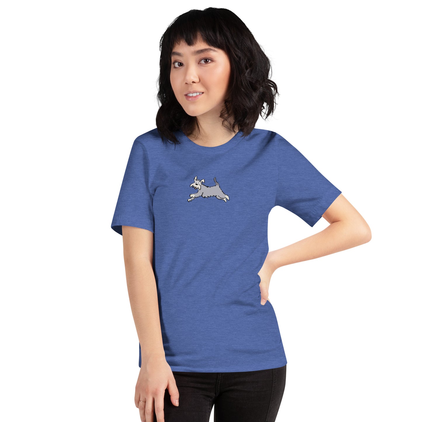 Bella + Canvas Unisex t-shirt with Running Schnauzer design